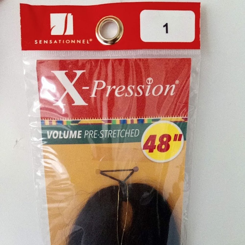 New X-pression Volume Pre-Stretched Braid Hair  African Collection Length 48" #1